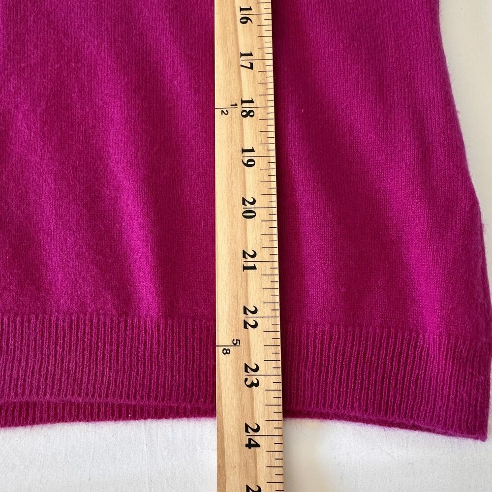 Prive Cashmere Sweater Women Small Viloet Fuchsia Shawl Collar Luxury Knit - Picture 6 of 7